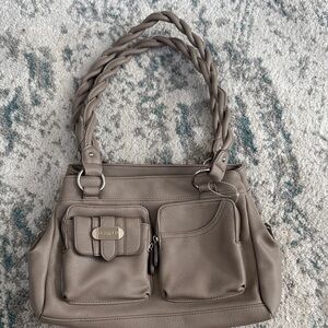 Rosetti Taupe Shoulder Bag with Braided Straps
